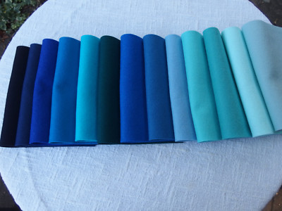 De Witte Engel - Wollfilz 100 % - A4 Platten - 1 mm - viel blau  -  10,--/m