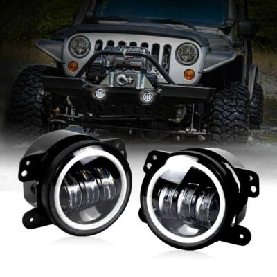 Pair 4" LED Fog Light Nebelscheinwerfer für Jeep Wrangler JK Bj. 07-18 E-geprüft - Bild 1 von 4