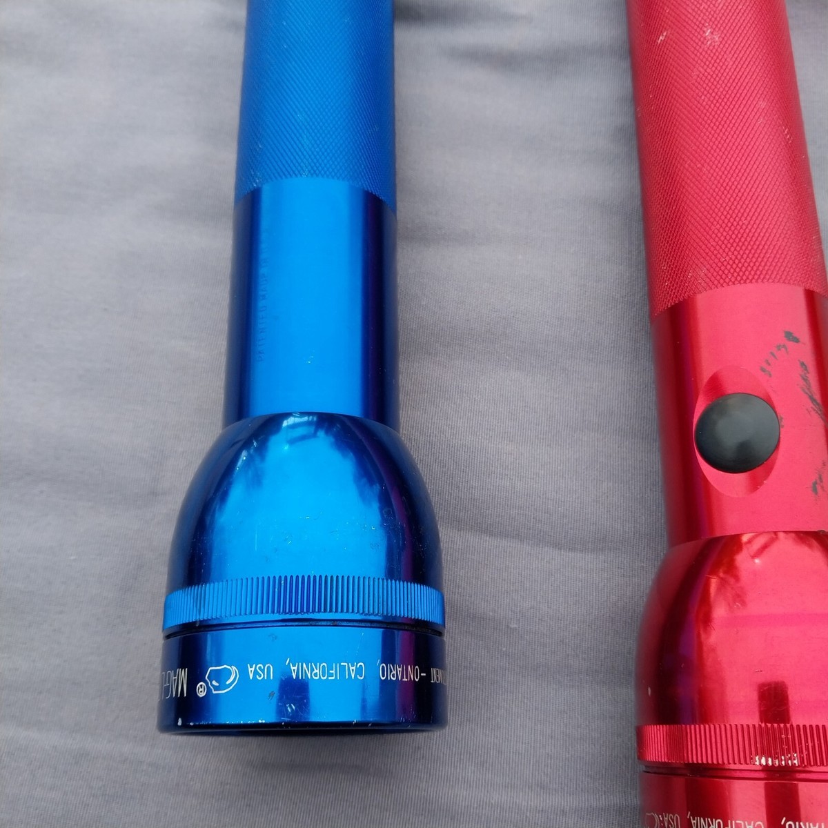 ヴィンテージ コラボ　MAG-LITE マグライト アメリカ製 ダッジ　赤　単一 2 Vintage Mag-Lite Flashlights Blue Red Aluminum 17