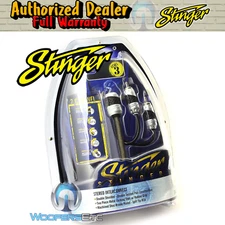 STINGER SHI233 3 FOOT 2 CHANNEL HPM3 RCA CAR AUDIO STEREO AMPLIFIER CABLES WIRES
