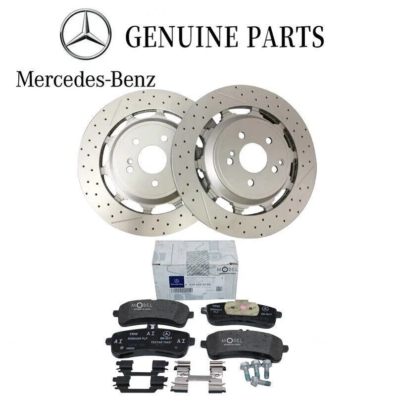 Kit de pastillas de freno y rotores delanteros y traseros Mercedes-Benz S63 AMG 2014-2020 - genuino Foto 4 de 4