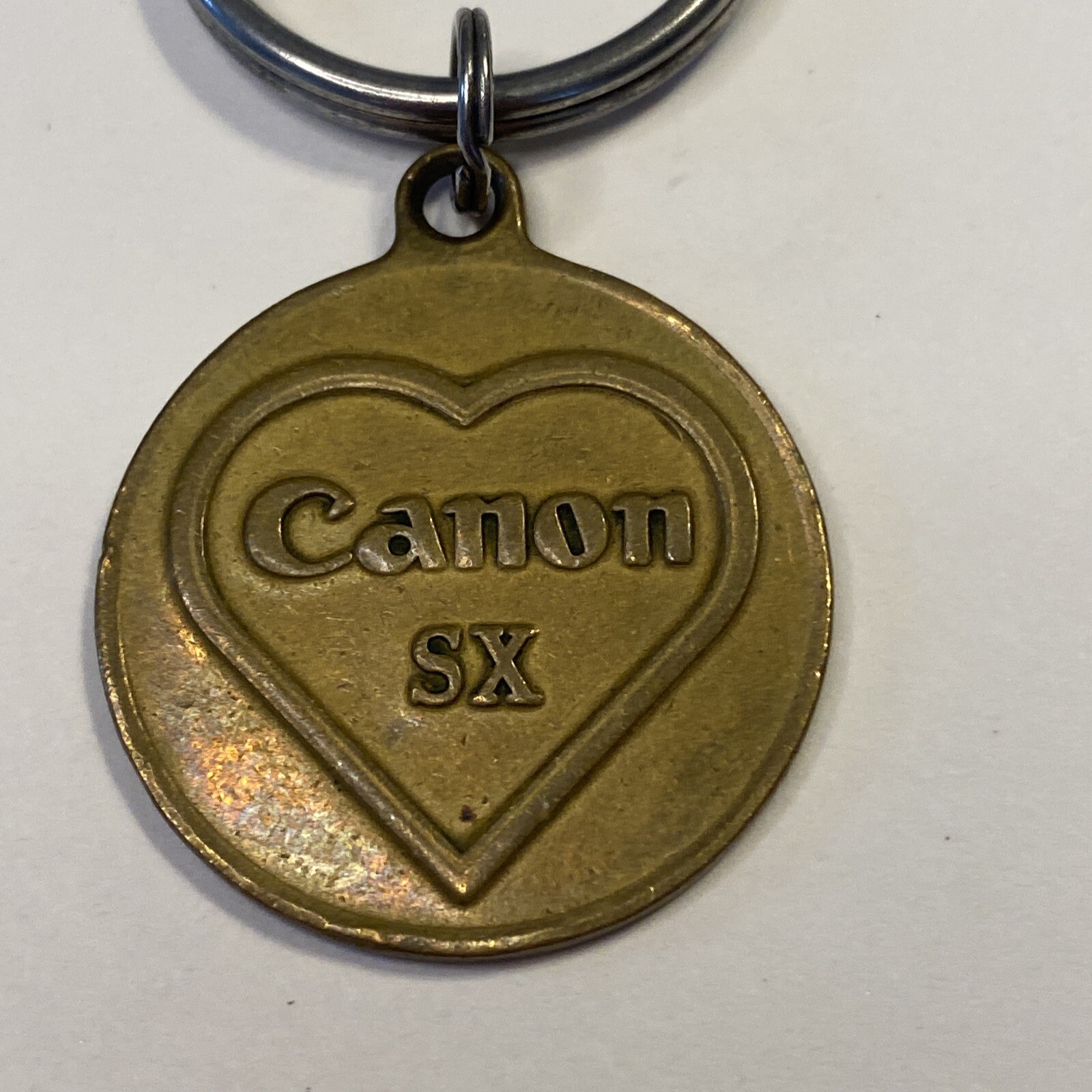 Canon Camera SX Brass Keychain RARE Fob Postage Guaranteed Round