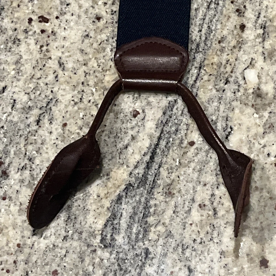 Tirantes tirantes vintage americano rojo dorado seda hombres cuero marrón hechos en EE. UU. Foto 4 de 4