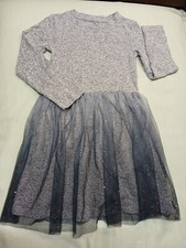 Cat  Jack Grey  Black Tule Dress Silver Sparkle Size 4-5