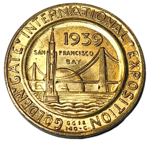 Vintage 1849-1939 Golden Gate International Exposition Brass Token 32mm