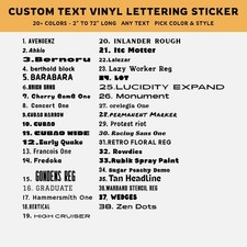 Custom Text Vinyl Lettering Sticker Decal Personalized Any Text - Any Name - xx