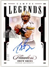Drew Brees 2021 Panini Flawless Collegiate Campus Legends Ruby Auto Card 10/15