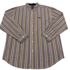 Chaps Shirt Mens XL Multicolor Stripe Long Sleeve Button Down Easy Care Casual
