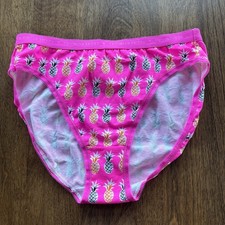 Victoria's Secret Cotton High Leg Brief Pineapple Panty Small Vintage - NWT