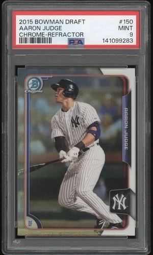 PSA 9 Aaron Judge 2015 Bowman Draft #150 Chrome Refractor Rookie RC