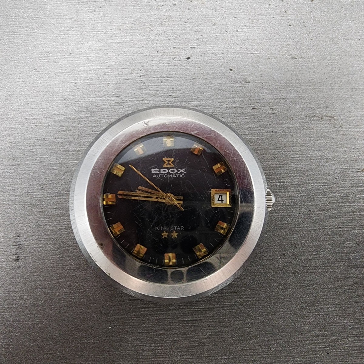 高精度！ETA2782 EDOX KING STAR 自動巻メンズ Edox King Star Automatic Watch Men 40mm Black Dial Silver Tone