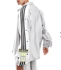 ADIDAS ORIGINALS MEGABREAK TRACK TOP SILVER  BNWT  M,L  LAST 2 RRP £100