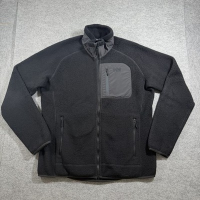Helly Hansen Panorama Pile Sherpa Fleece Jacket Mens M Black Full Zip Hiking Ski