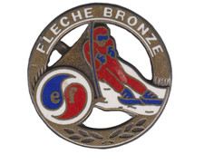 Insigne Broche Médaille de Ski "FLECHE DE BRONZE" Martineau Saumur