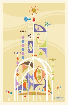 Disney Small World Tower Four Winds 11x17 Retro Poster Print Wall Art
