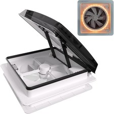 14" RV Roof Vent Fan with Voice Control & 4-Color LED Light, Air Voice+Light