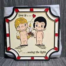 Vintage Love Is... 1990 Kim Casali Wall Plaque/Clock Face - Seeing The Light