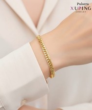 Xuping Gold Metal Curb Link Chain Bracelet wi...