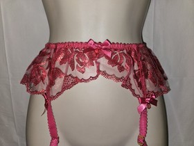 Agent Provocateur Sparkle Hot Pink Suspender size AP 3 Medium NWT