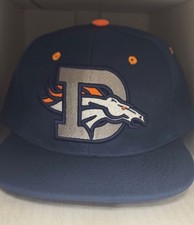 Denver Broncos Snapback Hat Black Adjustable Flat Brim Football cap NWT