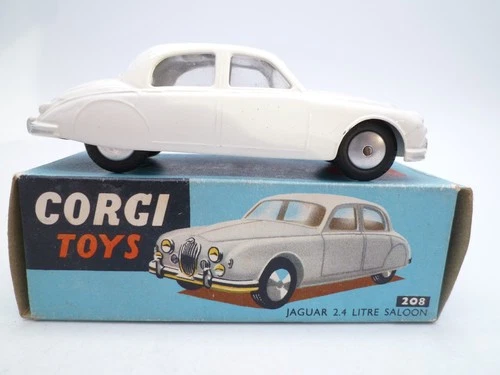 VINTAGE CORGI TOYS 208 JAGUAR 2.4 LITRE SALOON IN ORIGINAL BOX 1957