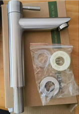 Basin Faucet 304 Stainless Steel Single Cold Water Tap Black Silver Color Deck M