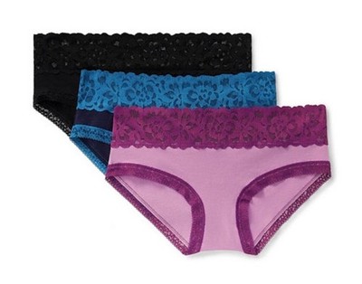 NWT Three Pair Women s Small Black, Purple & Blue Adore Me Hipster Panties