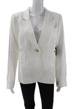 SMYTHE Womens Duchess Blazer - White Size 16