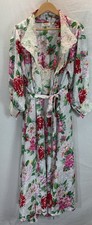 Vtg Victoria's Secret 80s Gold Label Satin Floral Lace Trim Gown and Robe Set L