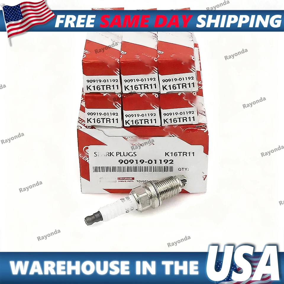 6 X GENUINE Toyota 4Runner T100 Tacoma Tundra OEM 90919-01192 Spark Plug K16TR11