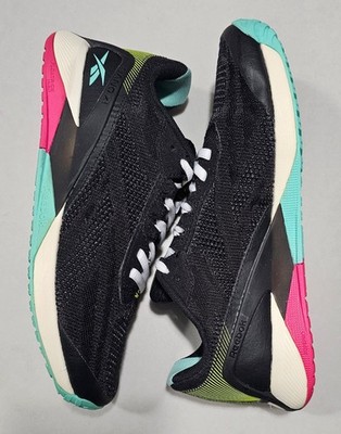 Reebok Nano X1 Women's Training Shoes Black Multi Color CrossFit Size 8