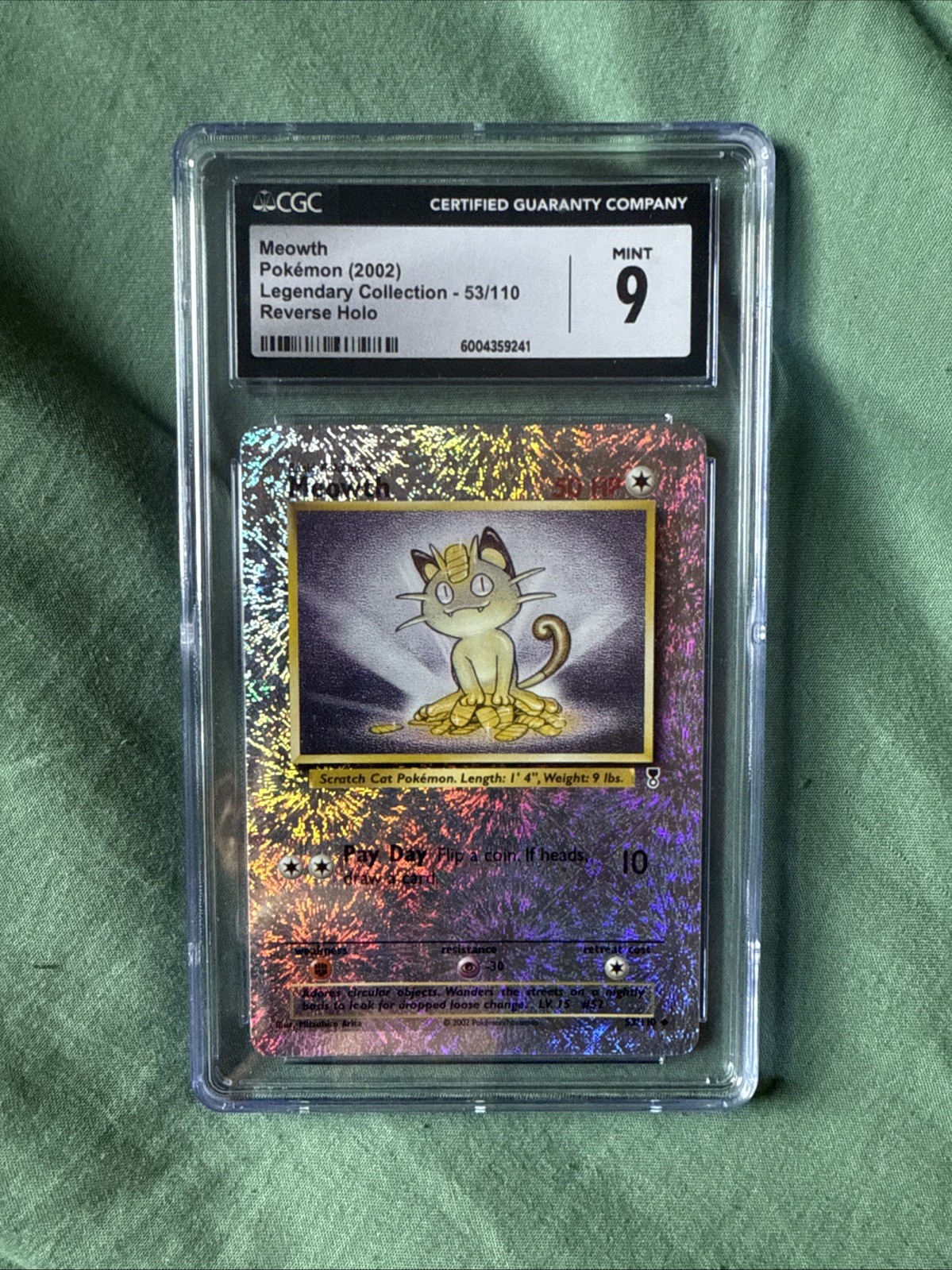 Meowth Legendary Collection Reverse Holo Card 53/110 Near Mint Condition