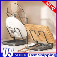 Pot Lid Holder Pot Lid Organizer Spoon Rest Rag Holder For Kitchen Countertop US