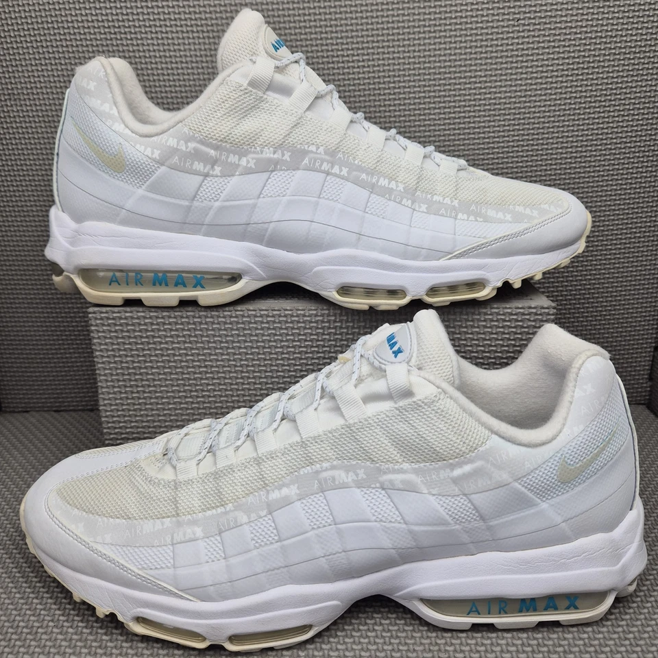 Nike Air Max 95 Ultra Trainers UK 12 Men's White Blue Running Shoes DM2815-100 - Image 3 of 4
