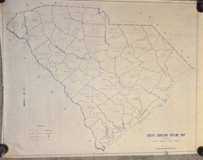 South Carolina State Map Of Counties 4ft x 3ft