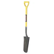 Westward 12V172 Drain Spade Shovel, 14 Ga Steel Blade, Standard Step, 27 In L