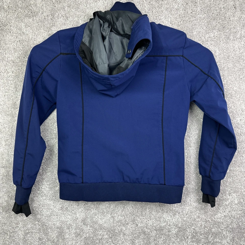 Chaqueta de viaje Baubax Bomber 2.0 para mujer azul talla pequeña capucha resistente al agua Foto 4 de 4