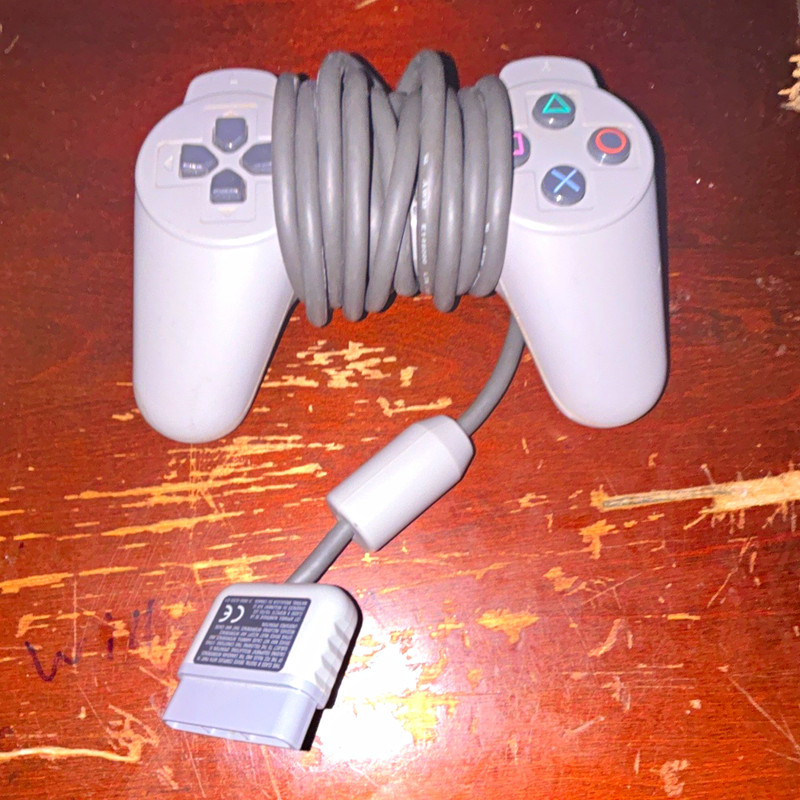 Sony PlayStation PS1 Wired Controller Gray Ergonomic 5ft Cable SCPH-1080 #1