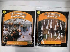 Sun Hill Vintage Halloween Decorations 18 Hanging Ghosts And Pumpkins New In Bag