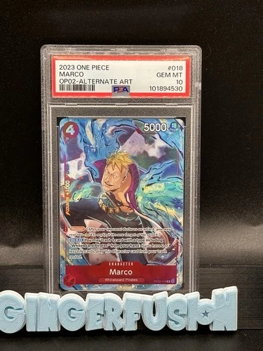 One Piece 2023 #OP02-018 Marco R Alternate Art ENG PSA 10 GEM MINT