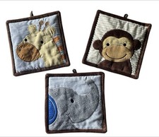 Lambs Ivy Quilted Plush Hanging Nursery Wall Decor Safari Animals Set 4 pc