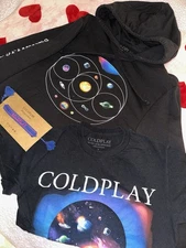 MUSIC OF THE SPHERES PLANET HOODIE, TSHIRT SIZE SMALL WITH FREE BRACELET /BUNDLE