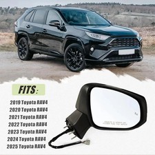 Right Passenger Side Mirror Fits 2019-2025 Toyota Rav4 with R-8pins, Black