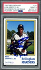 Ken Griffey Jr. Signed 1987 Bellingham RC #15 Mariners PSA 9 Sig GM 10 Card