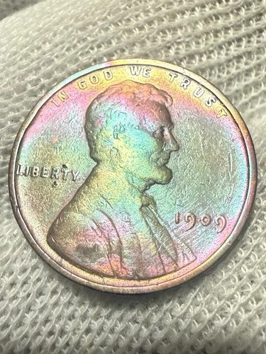 1909 VDB Philadelphia Mint Copper Lincoln Lustr AU +Wheat Cent High Grade Toned