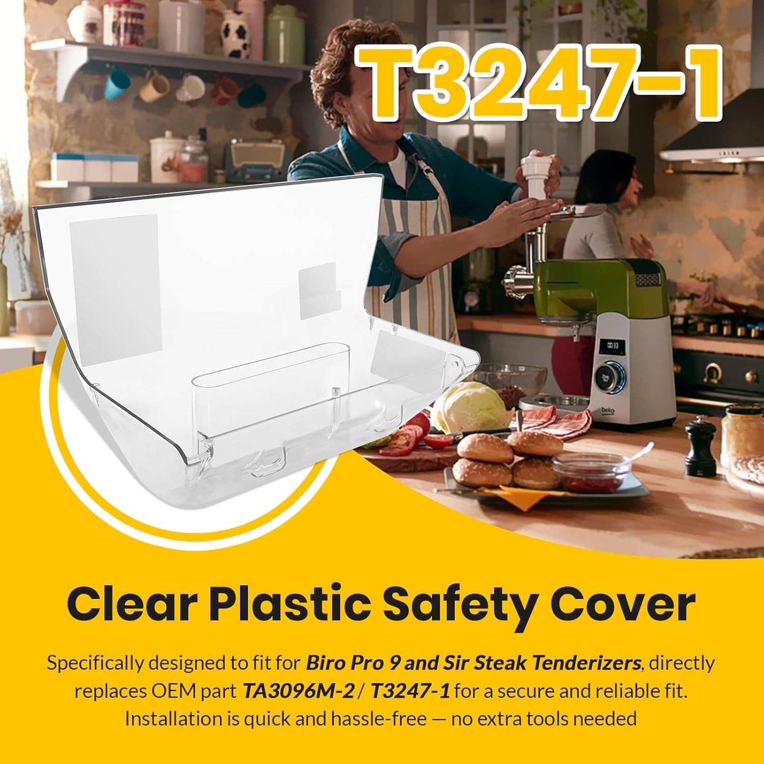 Replace for T3247-1 Safety Cover Fit for Biro Tenderizers Pro 9 and Sir Steak