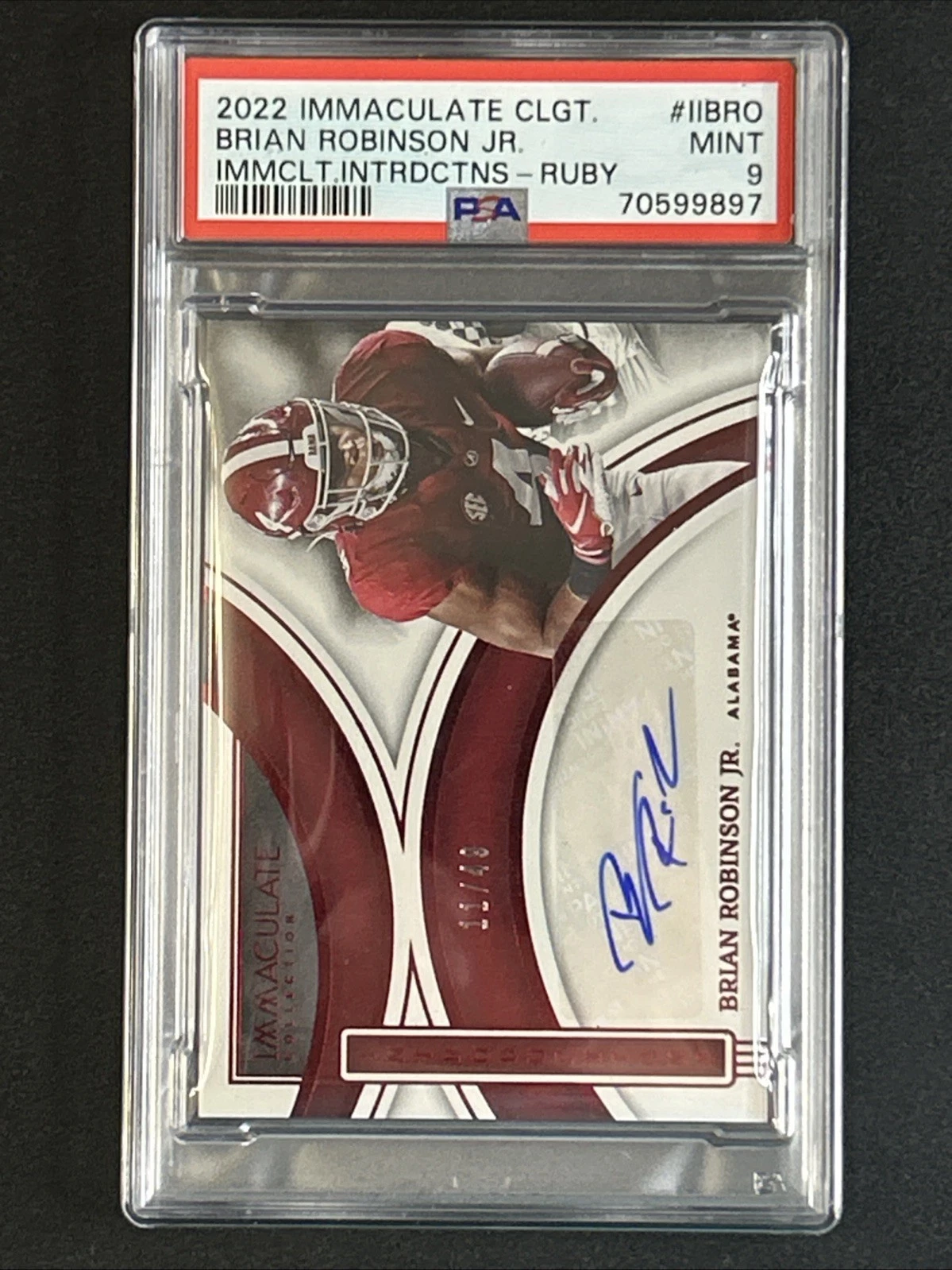 Brian Robinson Jr. Panini Immaculate Collection Collegiate Immaculate Introductions #IIBRO Ruby