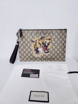 Gucci Clutch mit Tiger Print GG Supreme 30,5x21 cm 43213511