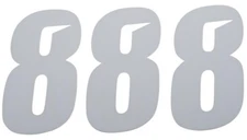 Dcor Slash Plate Number #8 4"H White 3-Pack