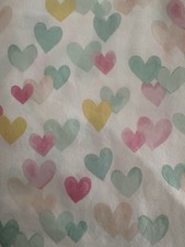 POTTERY BARN KIDS Full Flat Sheet Set - Organic Cotton Pastel Spring Hearts